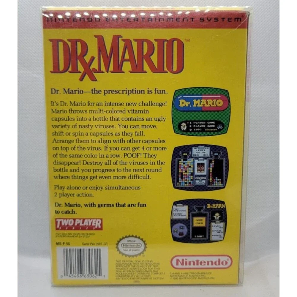Dr. Mario (Nintendo NES, 1990) - Complete w/ Box & Manual